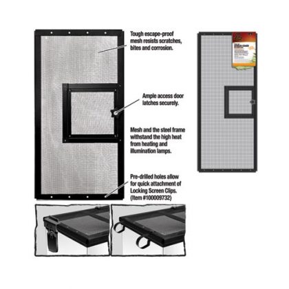 Fresh Air Screen Cover with Hinged Door - 30" x 12"